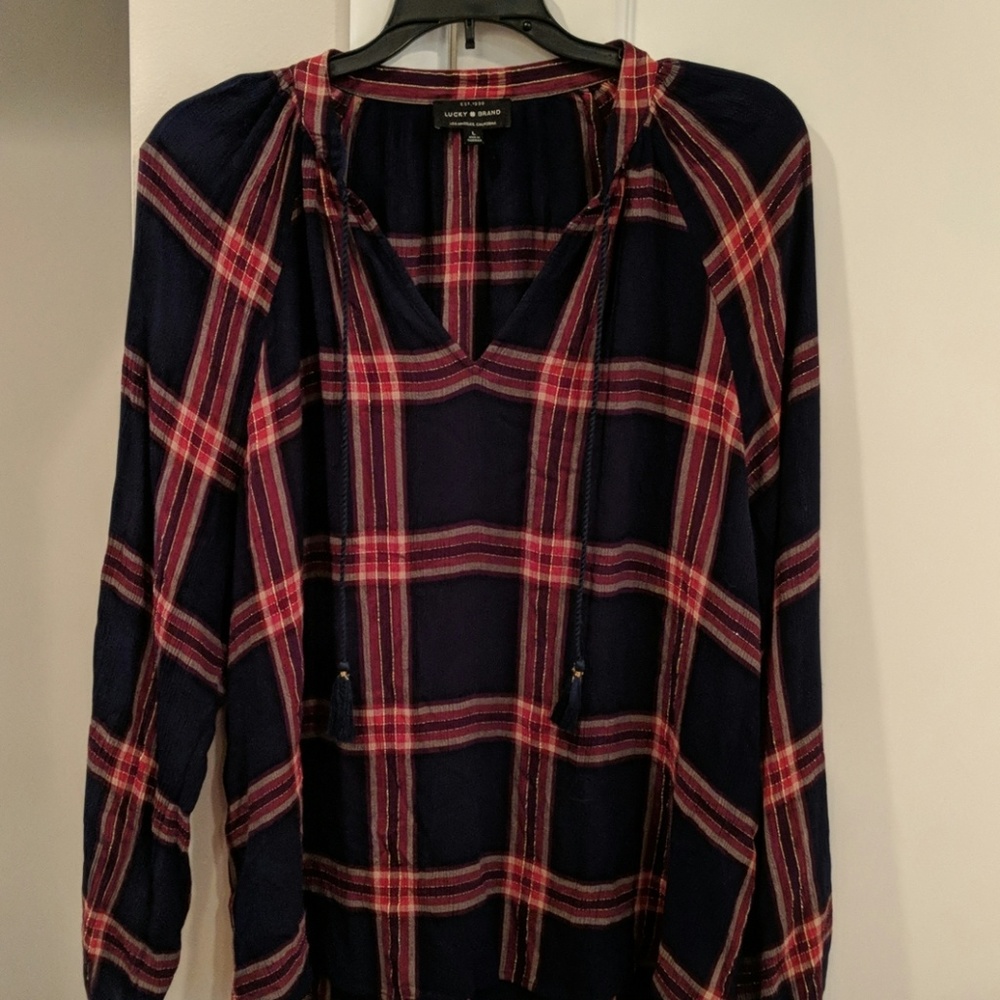 Lucky Brand navy blouse